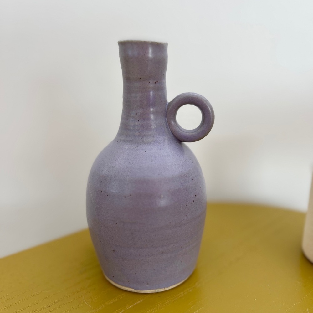 Small Handmade Lilac Ceramic Jug Vase